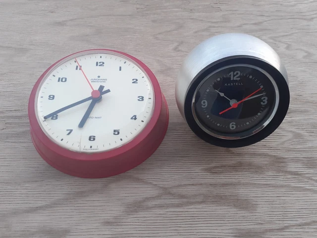 Lotto orologi Junghans e Kastell vintage anni 70 space age era Brionvega Weltron
