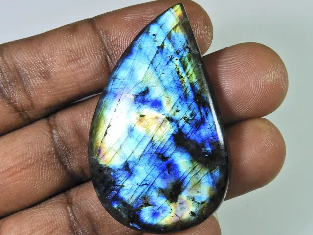 93Cts. Labradorite naturelle Multi Flash fantaisie cabochon pierre...