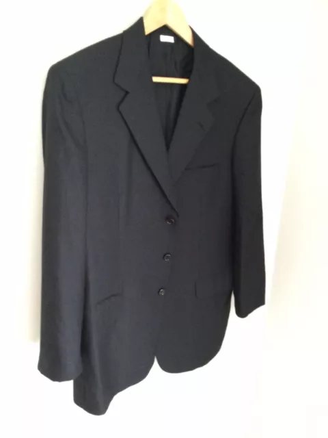 Brioni Mens Size 42S Black Solid 3 Button Italy Blazer Wool Silk Blend Soft Mint