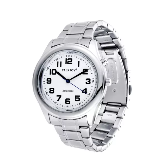 Damen Sprechende Armbanduhr Z-Armband SILBER Uhr Senioren Blindenuhr Zeitansage