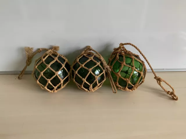 lot de 3 boules flotteurs de pêche en verre