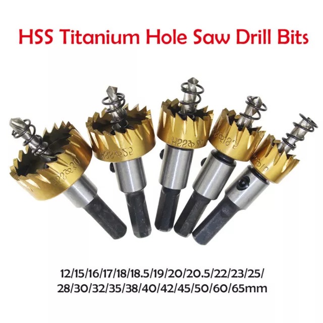 12-65mm HSS Drill Bit Hole Saw Tooth Set Stainless Steel Metal Alloy Cutter AU