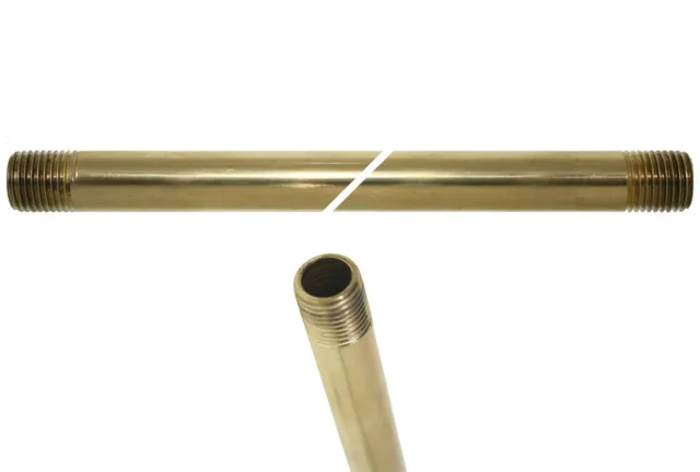 Pendelrohr 2x M10x1 Messing roh 50 - 100 cm Lampenrohr Leuchtenrohr Messingrohr