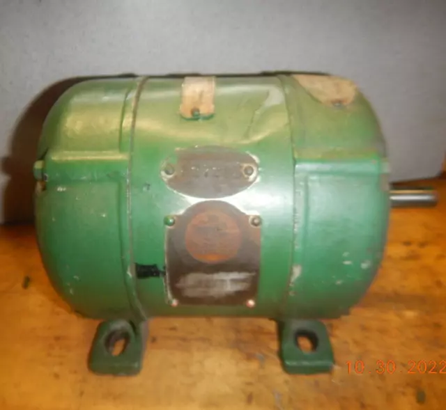Vintage Walker Turner 3 Phase 220 Volt Drill Press Motor W/ War Department Tags