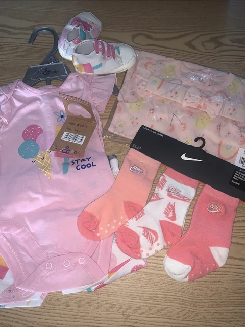 bundle brand new baby girls 3-6 months clothes jean shorts bodysuit all tagged