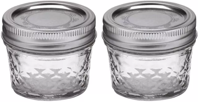 Brand Ball Mason 4Oz Quilted Jelly Jars with Lids and Bands, Set of 6