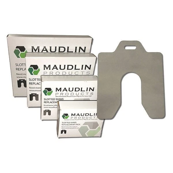 MAUDLIN PRODUCTS Slotted Shim C-4 x 4" x 0.001", Pk20 MSC001-20