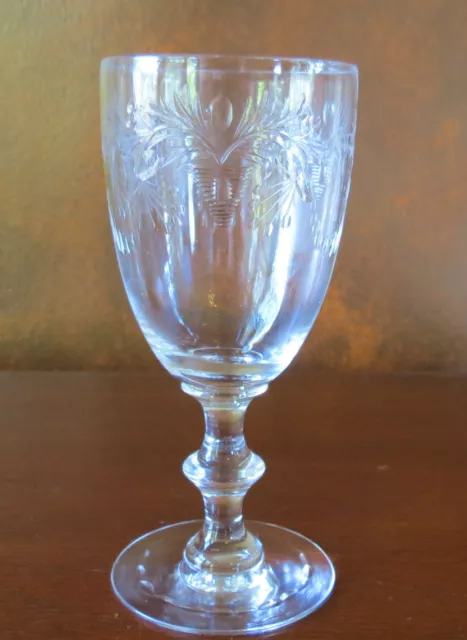 Hawkes Signed Crystal Barclay Fire Cut #7330 Stem Water Goblet(s)