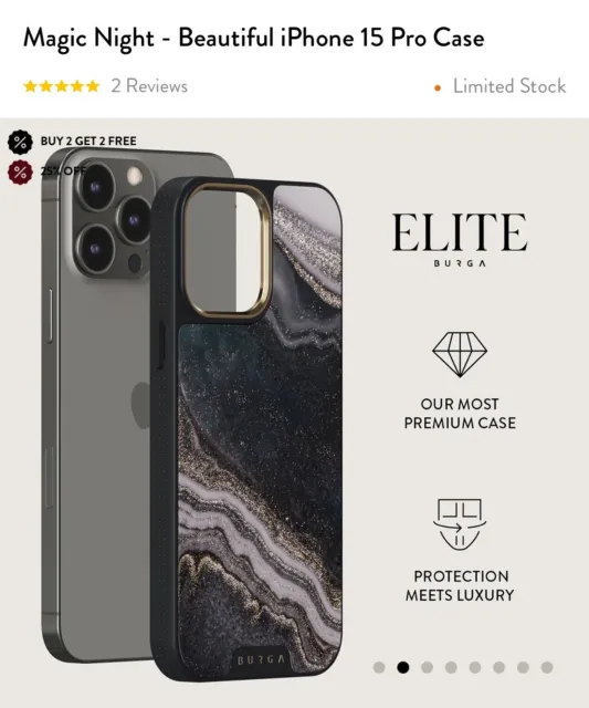 Burga iPhone 15 Pro Case Elite Apple Glitter Gift Idea RRP £64 2