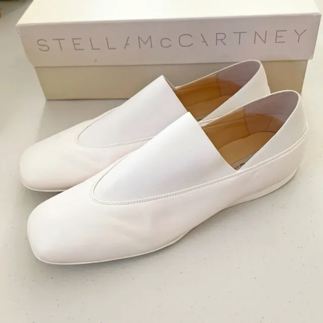 $655 Stella McCartney Faux Leather Loafers Flats Elasticated Slip On Shoes 38