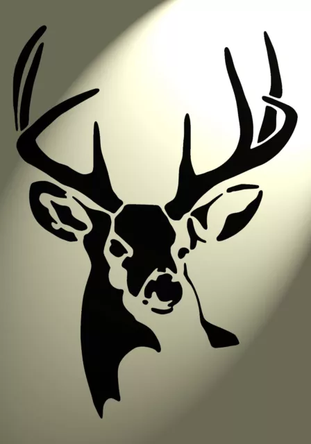 Shabby Chic Plastic Stencil Stag deer head Vintage A4 297x210mm wall Design 4