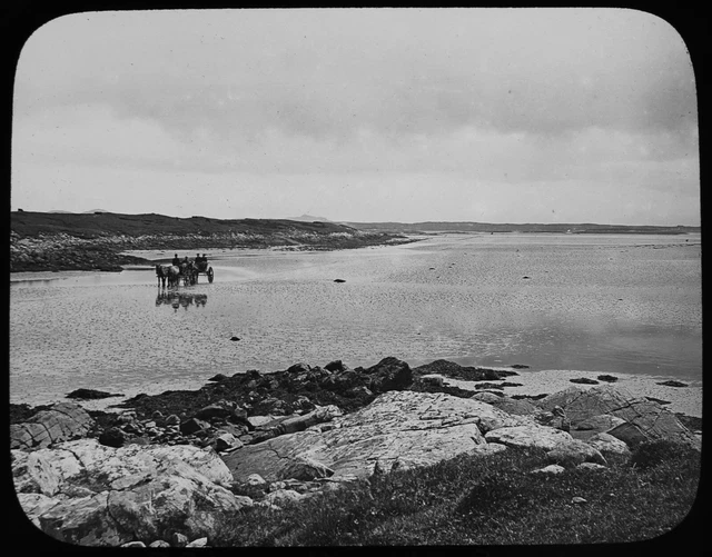 ANTIQUE Magic Lantern Slide NORTH FORD NORTH UIST THE HEBRIDES C1910 PHOTO