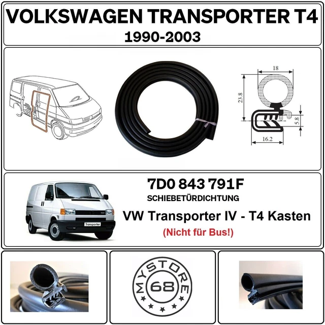 Joint De Porte Coulissante Pour VW T5 Transporter / Multivan - Réf. 7E0843791B - Caoutchouc EPDM Renforcé Métal - 8