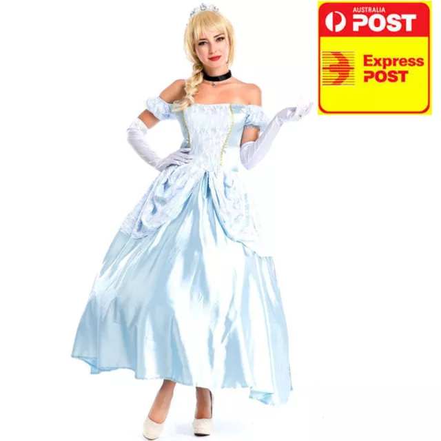 COSPLAY Beauty Princess Cinderella Adult Storybook Fairytale Fancy Dress Costume