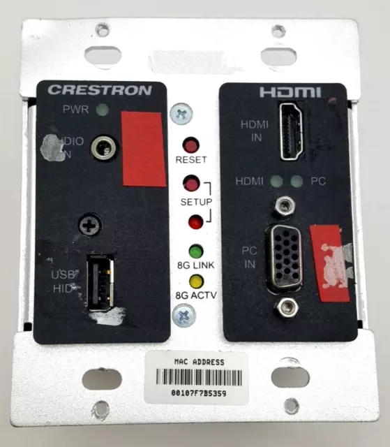 Transmisor de medios digitales 8G+ placa de pared Crestron DM-TX-200-C-2G-B-T - JS Q3B