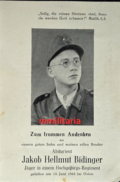 STERBEBILD WWII JÄGER Konz 3. Komp. Geb. Jäger Regt. 13 Grigoriopol ...