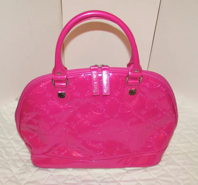 Loungefly Hello Kitty Large Pink Shiny Embossed Hand Bag Tote Purse Read