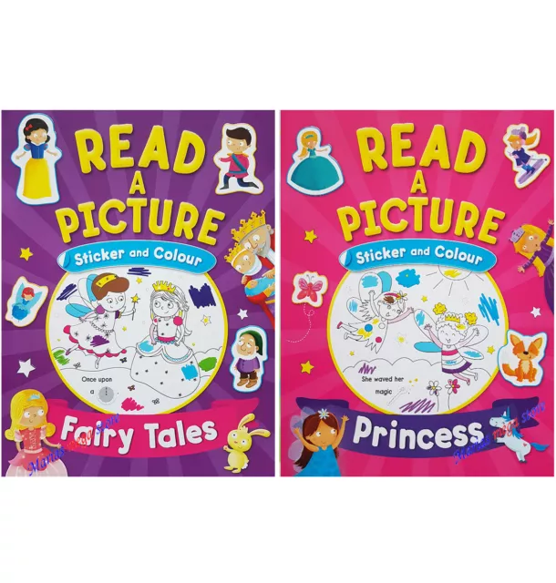 CHILDRENS KIDS GIRLS Colouring Activity Book Books over 80 stickers - Princess