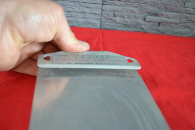 Tablette à pince publicitaire ancienne CURATY aluminium années 50 "VENDRE..." 2