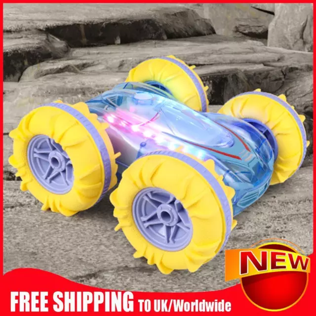 2.4G Waterproof Drift RC Stunt Car 360 Degree Rotate Car with Light (Blue 2 RC)