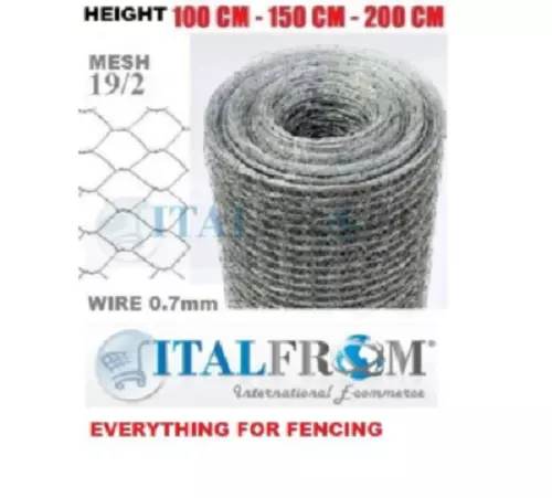 treillis métallique galvanisé clôture grillage triple torsion 50mt mesh 19/2