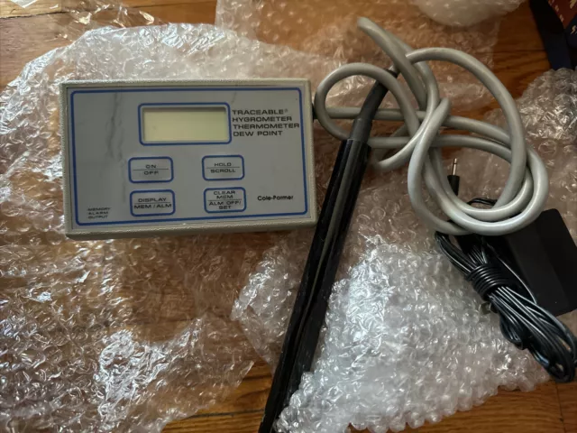 COLE-PALMER Digital Thermohygrometer Moisture Temperature Meter Dew Point