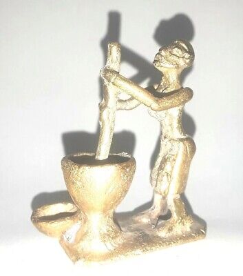 Antique African Gold Weight Ashanti Tribal Akan Brass Figurines Woman Witch Cast 2