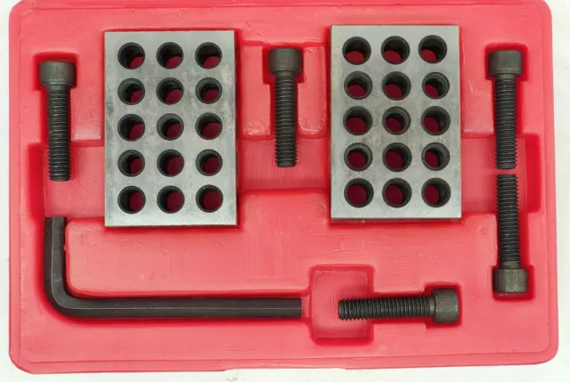 Mhc 8 Pc 1-2-3 Blocks & Screws Clamping Set With Case Machinist Blocks 123