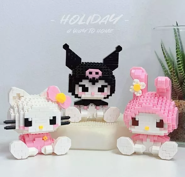 Mini Bausteine Tiere Modellbau Hellokitty Kuromi Kawaii NEUWARE