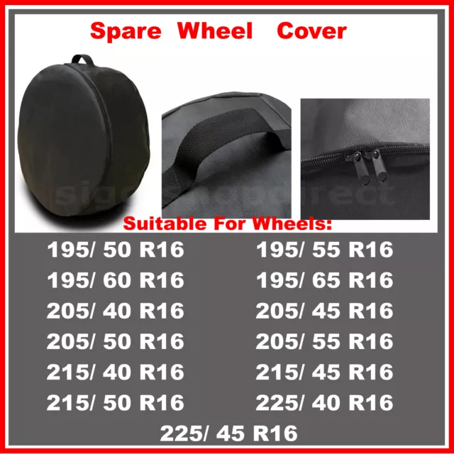 R~16 Spare Wheel Cover Tyre Tire Storage Bag Car Van Caravan Motorhome Truck V53