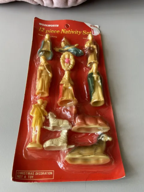 Decoración de Navidad de colección - Juego de Natividad de 12 piezas Woolworths - Paquete original