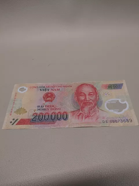 200,000 VIETNAM DONG Polymer Banknote, 200K VND Viet Nam Travel Cash (1pc)