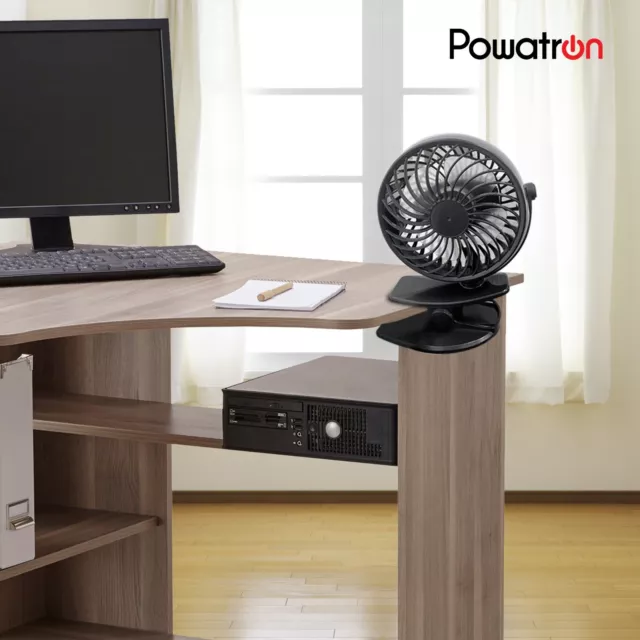 Mini USB Desk Cooling Fan 3 Speeds 7 Inch Clip On Quiet Portable Table Fan