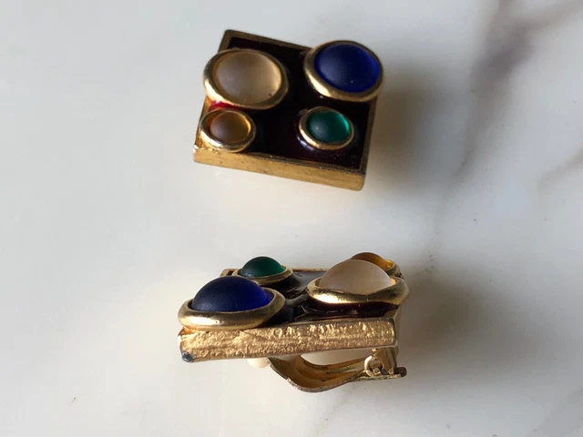 Boucles D'oreilles Clips Vintage Scooter Paris Années 90 – Multicolore Et Peps !