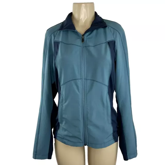 Columbia Titanium Omni Dry Jacket Womens Size S Blue Color Block Full Zip Pocket