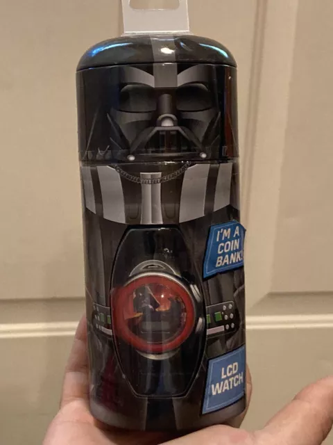 New Boys Star Wars The Dark Side Darth Vader Collectible LCD Watch & Coin Bank