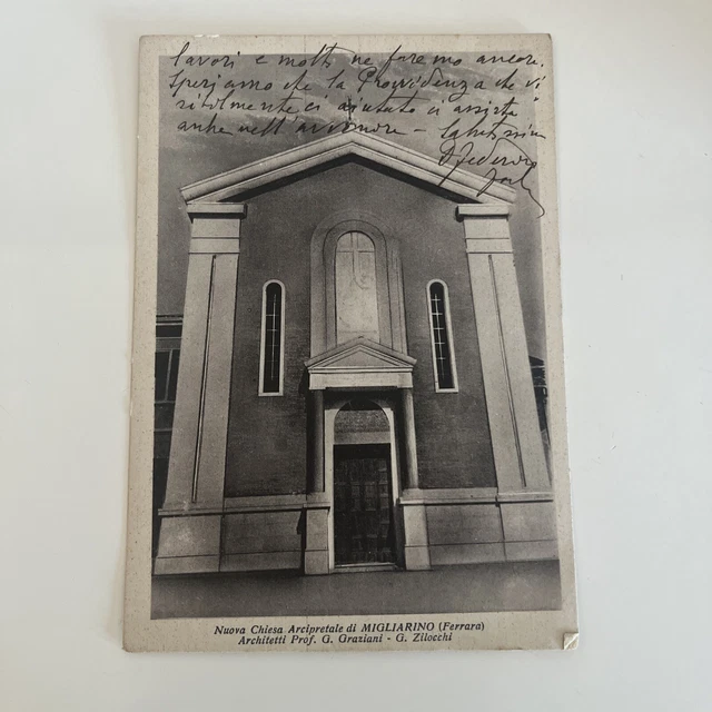 CARTOLINA D'EPOCA - Ferrara Provincia - Migliarino 1951 NUOVA CHIESA ARCIPRETALE