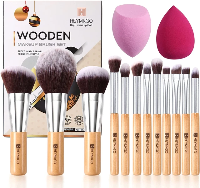 HEYMKGO - Pennelli Make up Professionali Set Di 12 Pennelli Trucco Vegani Ecolog