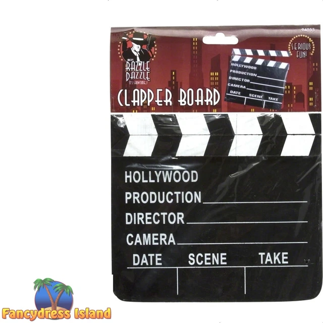 Smiffys Hollywood Style Clapper Board Fancy Dress Party Decoration