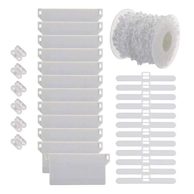 Kit Di Riparazione Per Tendaggi Verticali - 6 Lame Di Ricambio Con Peso, Colore Avorio, 25,4 Cm