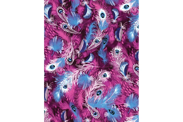 Paquete de 20 hojas de plumas de pavo real púrpura Decopatch Ref 577