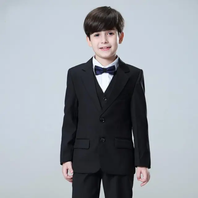 Boys Suits 3 Piece Black Wedding Suits Page Boy Party Prom Suit 1-12 Years