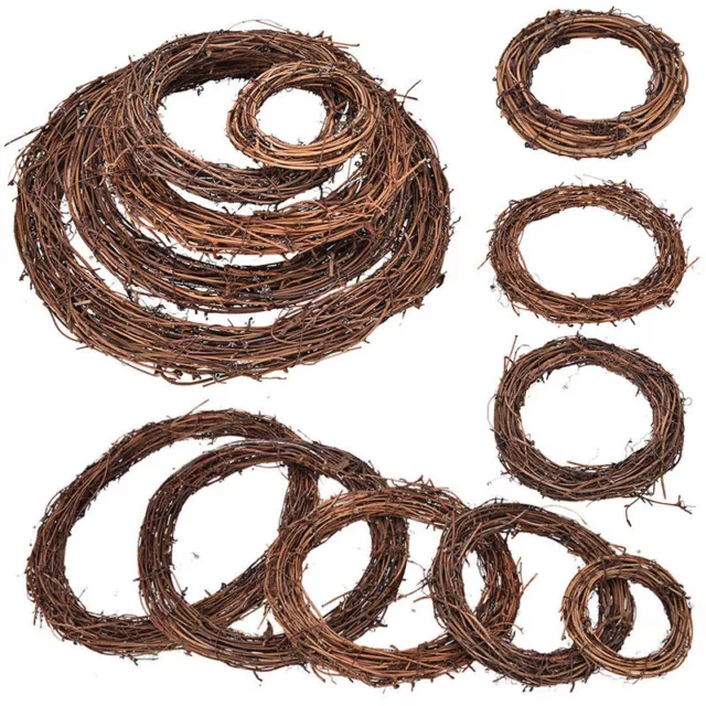 Christmas Natural Dried Rattan Wreath Ring Xmas Garland Home Door Wall DIY Decor