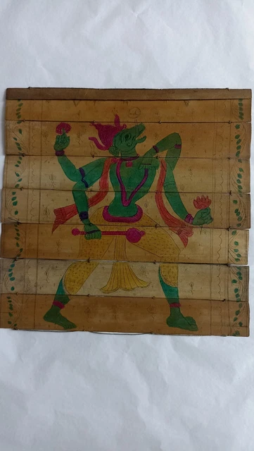 Pattachitra antique Tantra painting on palm leaf 19th century art