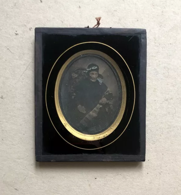 Painting Enhanced Photo Plate, Portrait of an Older Woman, 19th Century