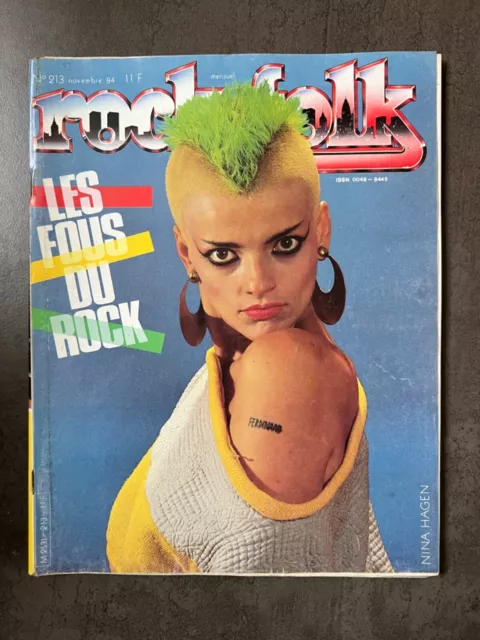 Rock & Folk 213 Novembre 84 Nina Hagen / Rod Stewart / Deep Purple / Gainsbourg