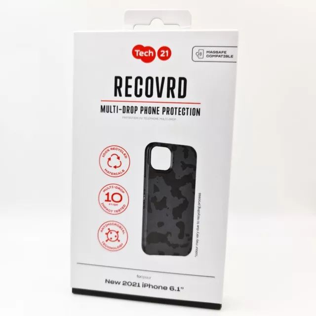 Case For iPhone 13 Black Impact Protection Flexshock Cover Recovered by Tech21