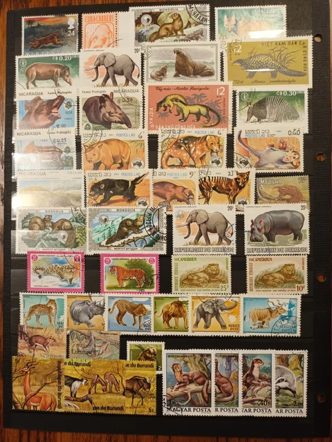 Lot de 46 Timbres Thématique "Animaux" (THE 142)