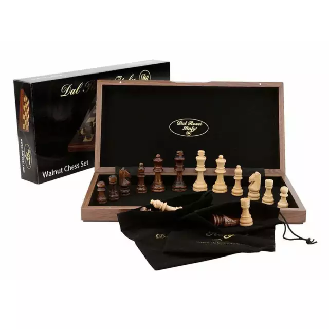 Dal Rossi 15 inch Walnut Folding Chess Set