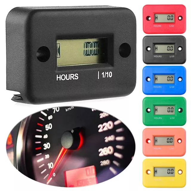 Lawn Mower ATV Motorcycle LCD Counter Instruments Generator Digital Hour Meter